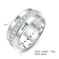thumbnail image 5 of JQUEEN Women's Personalized 925 Silver Rings for Women Engraved Names with Channel Set Round Cut Two Laps of Simulated Diamond Design Size 5-12, 5 of 5
