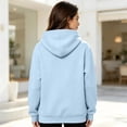 thumbnail image 5 of Hearthz Baggy Hoodies for Women Drop Shoulder Long Sleeve Cute Sweatshirts for Women Fall Winter Solid Color Pullover Sweaters for Women with Pocket Light Blue XXL, 5 of 7
