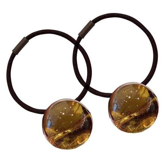 mdesiwst 2Pcs Women Hair Ropes Transparent Jelly Ball Design High Elasticity Hair Ties No Damage Ponytails Buns Holder Hair Accessories
