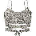 thumbnail image 1 of Women's Spaghetti Strap Knot Back Crop Top Wrap Cami Top, 1 of 5