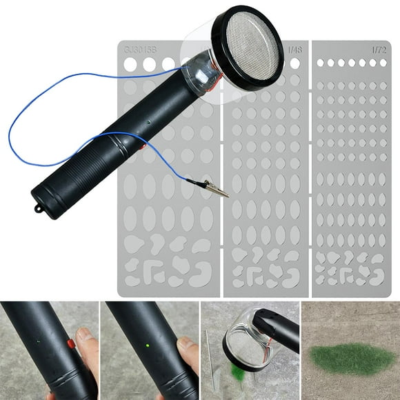 de flocado electrostático con plantilla de hierba, aplicadora de flocado estátic modelado esc , Plantilla GJ3015B Yotijar Aplicador de césped estático
