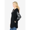 thumbnail image 3 of Woman Within Plus Size Embroidered Hoodie Sweatshirt, 3 of 6