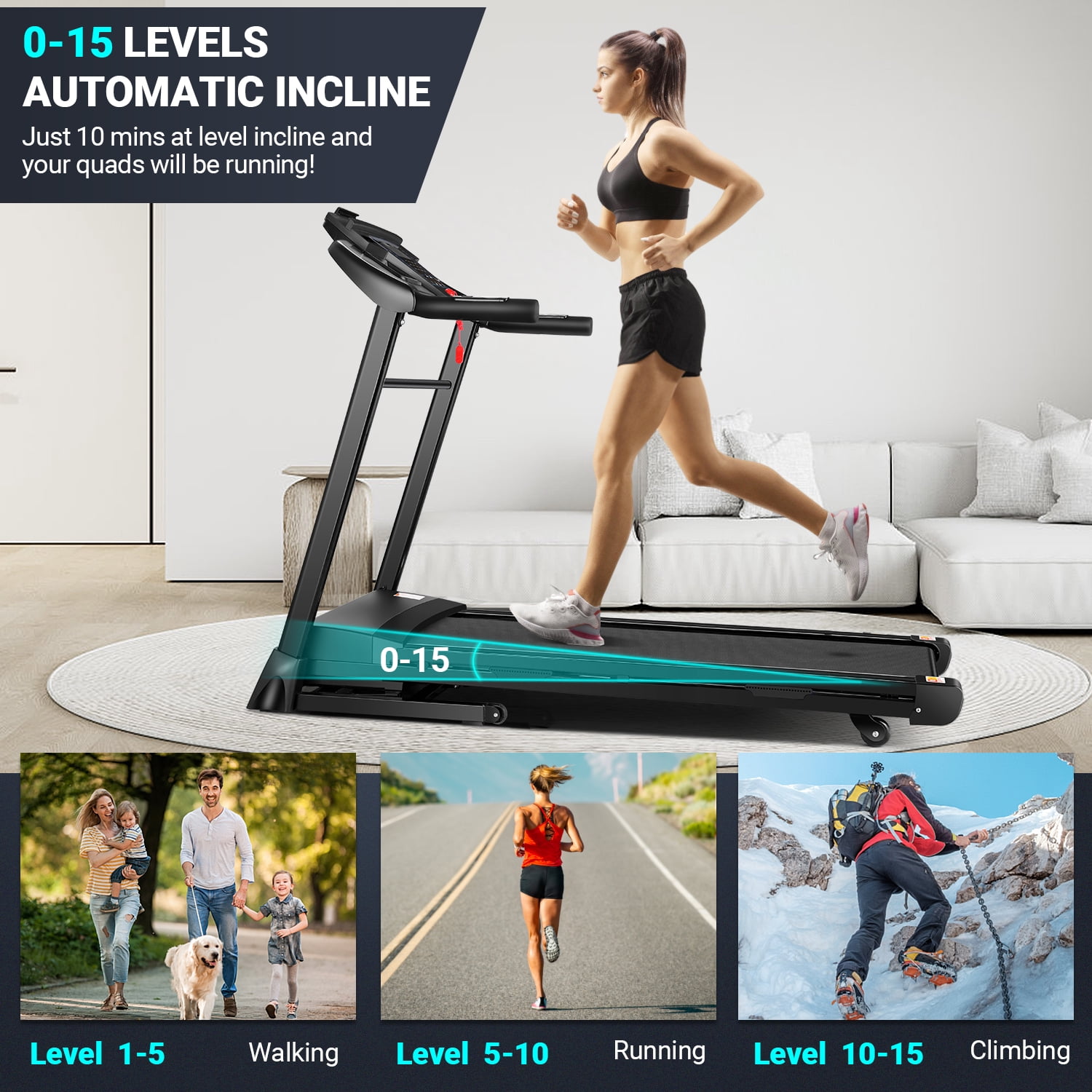 Treadmill with auto outlet incline walmart