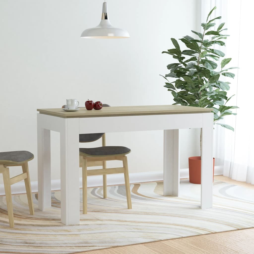 Lowestbest Dining Table, Rectangle Dining Table for Dining Room Kitchen, White and Sonoma Oak Lowestbest Dining Table, Rectangle Dining Table for Dining Room Kitchen, White and Sonoma Oak