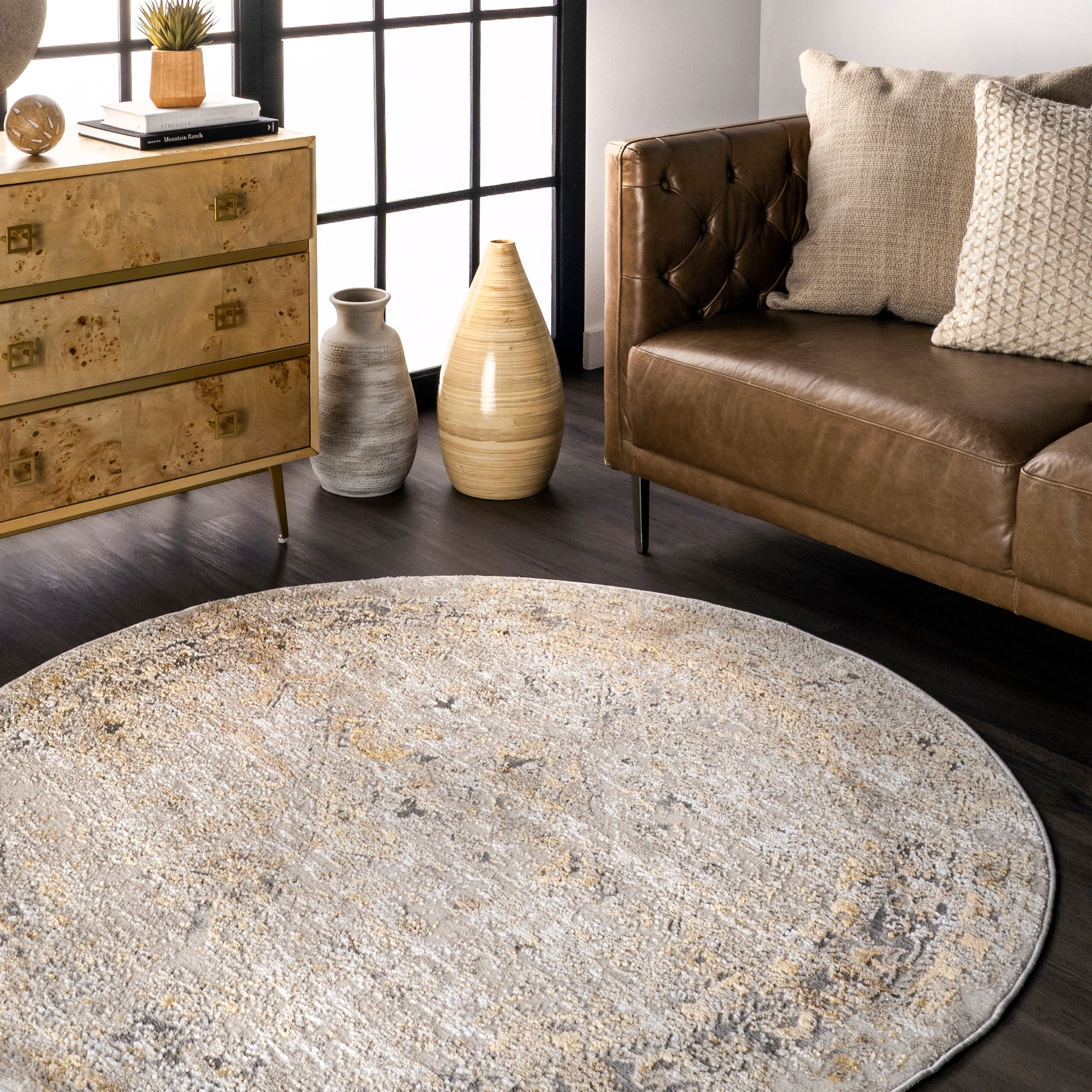 nuLOOM Shaunte Vintage Speckled Area Rug, 8', Gold