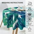 thumbnail image 5 of Tropical Tablecloth Round 60 Inches for Summer Green Hawaiian Palm Leaf Round Tablecloth Polyester Washable Circle Table Cover Table Cloth for Kitchen Dining Room Picnic Patio Wedding Party, 5 of 6