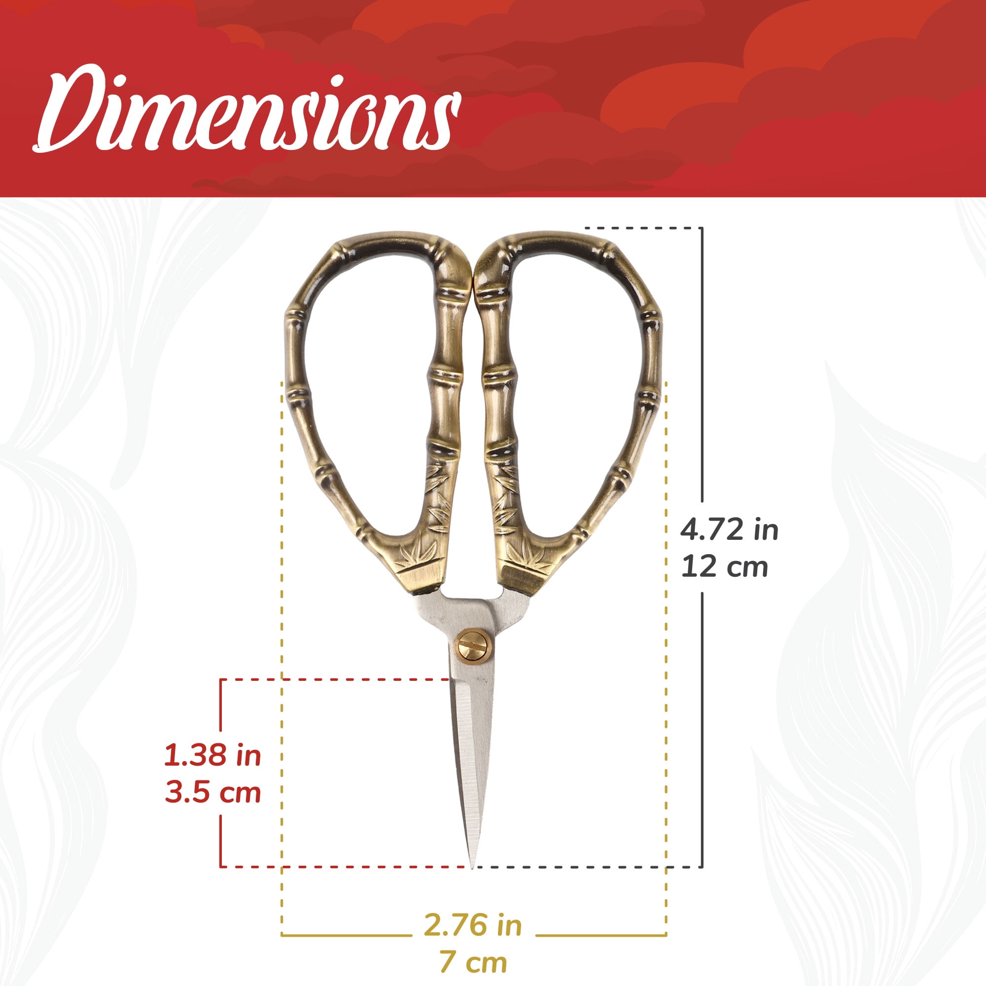 JubileeYarn Bamboo Stalk Embroidery Craft Scissors - Medium - 3 Pairs