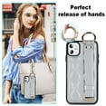 thumbnail image 6 of Allytechgroup 2024 New Trendy Back Case Cover for Apple iPhone 11, Premium PU Leather Luxury Design with Ring Holder Stand Bracket Bumper Shockproof Phone Case for Girls Women, Silver, 6 of 8