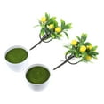 2pcs Fake Potted Plants Simulation Lemon Tree Home Decor Artificial