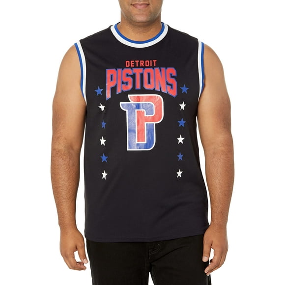 Ultra Game NBA Detroit Pistons Mens Jersey Sleeveless Muscle T-Shirt Black Large