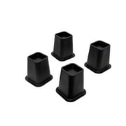 PILASTER DESIGNS Clay 5" Black Bed Risers, For Furniture, Beds, Tables, Chairs, Sofas (Set Of Four)