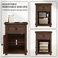 thumbnail image 5 of FAGAGA End Tables Set of 2 for Living Room with Charging Station, Side Table with Drawer and Adjustable Storage Shelf, Rustic Wooden Nightstands for Bedroom | Cherry, 5 of 10