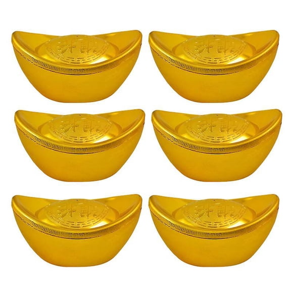 6pcs Simulation Gold Ingot
