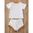 thumbnail image 2 of Styles I Love Unisex Baby Kintted Short Sleeve T-shirt and Shorts 2pcs Cotton Outfit (White, 80/6-12 Months), 2 of 2