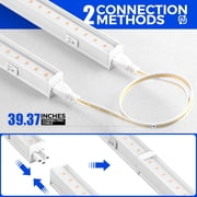 Barrina 8-Pack T5 Grow Lights Full Spectrum 2FT 80W (8 x 10W, 500W Equivalent) LED Grow Light Strip for Greenhouse Plant Grow Shelf Plug and Play Easy Installation Yellow