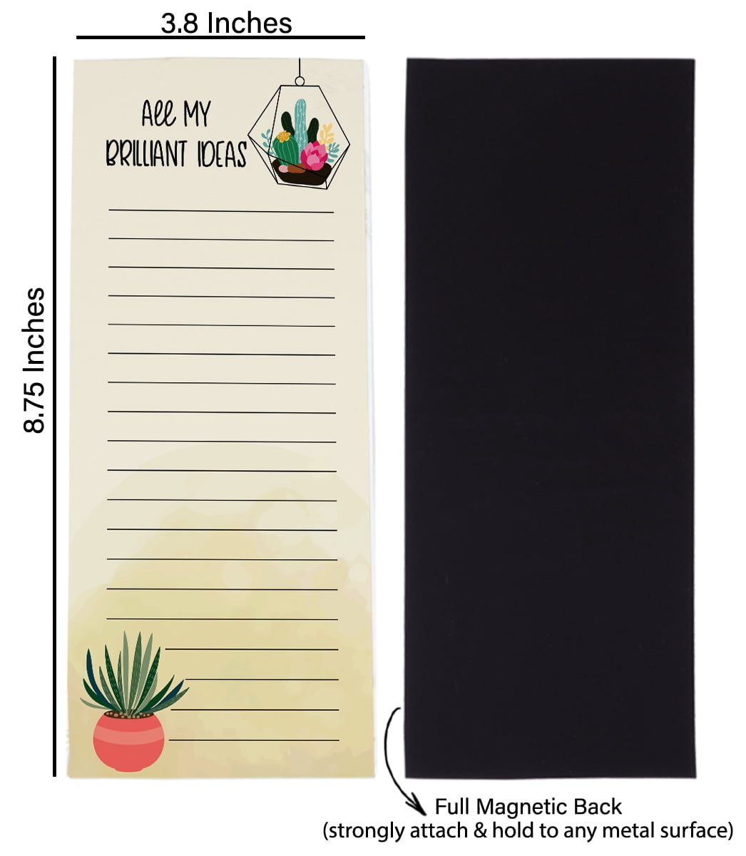 Inkdotpot Pack of 3 Magnetic Fridge To-Do List Notepads- Magnetic Memo Pads For Refrigerator-(50 Sheets Each)-Y5