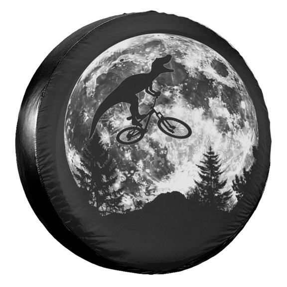 KAKALAD Dinosaur Et Flying Bike Over The Moon 02 Spare Tire Cover Universal Vehicle Accessories Buckle Car Tools 14”in