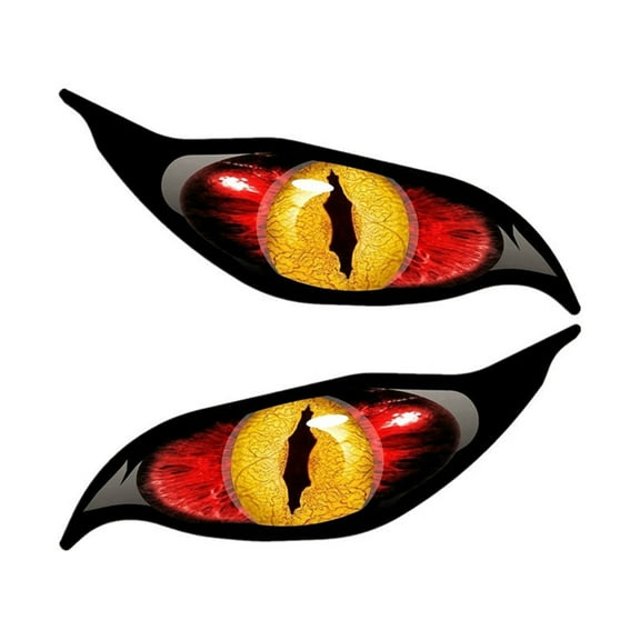 Pair Evil Eyes Sticker Car Motorbike Helmets Sticker Decal Window Stickers