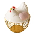 thumbnail image 3 of Cesta de huevo de pollo huevo contenedor titular de alambre de hierro portátil huevo de pollo titular encimera de recogida de huevos cesta para , Oro, 3 of 8