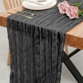 thumbnail image 3 of Mupvlun Table Runner Cheesecloth, Rustic Boho Cheese Cloth Table Runner for Wedding Party, Sheer Gauze Centerpiece, Kitchen Dining Table Decorations, (70.87"x35.43") Black, 3 of 5