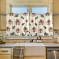 thumbnail image 2 of Yayeee Kitchen Curtains Tier Set of 2 Light Filtering 57"x24" Over Sink Window Panels, Beige Christmas Gift Pattern, 2 of 7