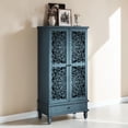 thumbnail image 3 of Tcbosik 55" Tall Storage Cabinet, 2-Door Buffet Sideboard with Drawer and Adjustable Shelf, Farmhouse Accent Cabinet, Cupboard for Kitchen, Living Room, Antique Blue, 3 of 7