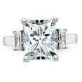 thumbnail image 5 of 14K White Gold Ring Band Moissanite Octagon Emerald Baguette, Size 9, 5 of 7