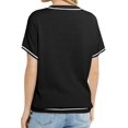 thumbnail image 4 of Womens Tops Trendy Casual Short Sleeve Shirts Crewneck Knit Sweater Top Black M, 4 of 9