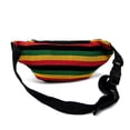 thumbnail image 2 of Rasta Multicolored Woven Striped Pattern Lightweight Fanny Pack Waist Bag - Handmade Belt Pouch Boho Travel Accessories, 2 of 2