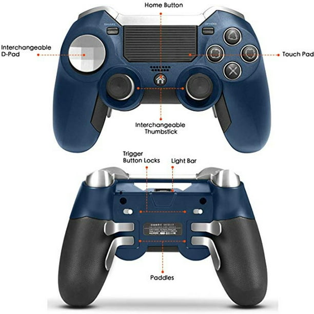 Bluetooth Elite Ps4 Controller for Ps4 Playstation 4 with Back Paddles and Audio Jack 3.55 in - Walmart.com