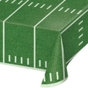 Creative Converting Football Field Plastic Tablecover 54" X 108"