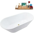 thumbnail image 2 of 70" Streamline N3660PBR Soaking Freestanding Tub and Tray With Internal Drain in Polished Brass, 2 of 7