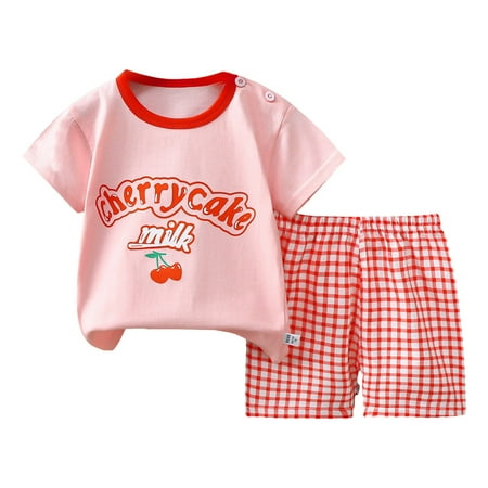 KPOPLK Baby Boys Clothes Set Newborn Infant Baby Boys T Shirt Tops Shorts Outfits Set latest spring fashion trends(4-5 Years Pink)