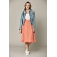 thumbnail image 4 of Made by Johnny Women's High Elastic Waist Pleated Mid A-Line Swing Skirt XL SALMON, 4 of 6