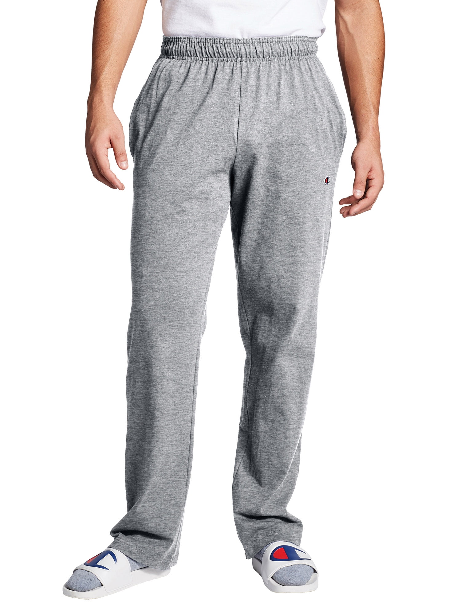 champion men's open bottom jersey pants