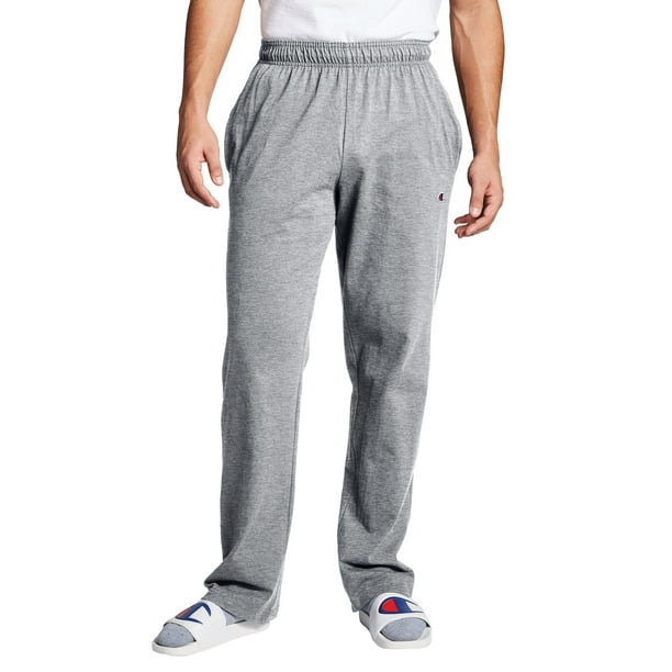 champion men's open bottom light weight jersey sweatpant