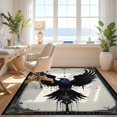 thumbnail image 3 of Design&I 8'x10' Washable Area Rug Crow Runes Witchy Raven Norse Gothic Motifs Doormat Pentagram for Living Room, Family Extra Large Skid-Resistant Low Profile, 3 of 7