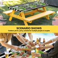 thumbnail image 6 of Flower Wreath Table Cloths for 3 Foot Rectangle Tables, Farmhouses Bow-Knot Black Stripes Patio Waterproof Elastic Fitted Tablecloths, Washable Rectangular Table Cover for Camping, 6 of 8