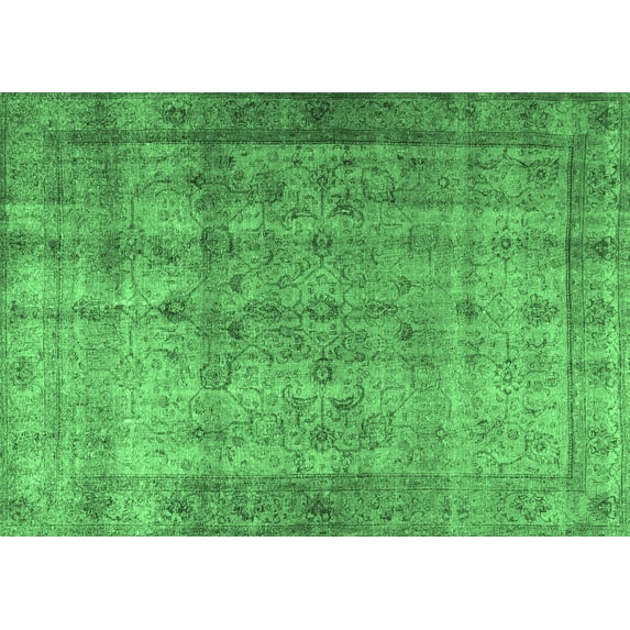 Ahgly Company Indoor Rectangle Persian Emerald Green Traditional Area Rugs, 4' x 6'