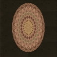 thumbnail image 1 of Ahgly Company Indoor Square Patterned Sienna Brown Area Rugs, 7' Square, 1 of 6