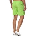 thumbnail image 2 of Innerwin Summer Short Pants Solid Color Men's Beach Shorts Vacation Drawstring Breathable Swim Trunks Fluorescent Green 2XL, 2 of 3