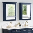 thumbnail image 5 of Angeleshome 24"x 30" Wall Mounted Medicine Cabinet with Mirror, 3 Tier Wooden Mirror Cabinet Storage Organizer with 2 Shelves Single Soft-Close Door, Navy Blue, 5 of 12