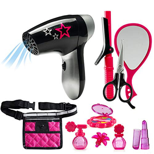 Complete Play Pretend Hair Salon Station Gift Playset fo... Beauty Stylist Set 