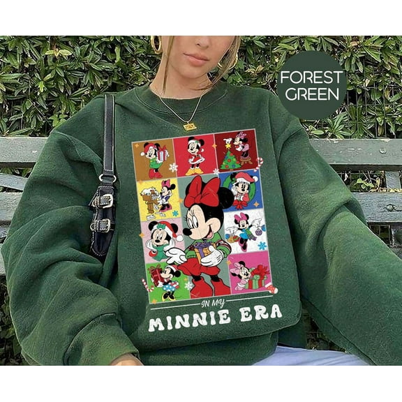 Disney In My Minnie Era Minnie Holiday Lights Crewneck, Disney Xmas Sweater, Minnie Santa Sweatshirt, Minnie Merry Xmas, Mickey Xmas, S-5XL Sweatshirt