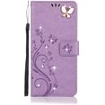 thumbnail image 2 of LEMAXELERS Samsung Galaxy A71 Wallet Case PU Leather Magnetic Bling Diamonds Embossed Butterfly Case with Card Slots, 2 of 5