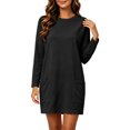 thumbnail image 3 of Long Sleeve Fall Dresses for Women Casual Sweatshirt Dress with Pockets - Loose Fit for Fall Winter, Multiple Colors, 3 of 9