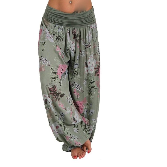 WILLBEST Pantalones Casuales de Mujer Pantalones Harén Fluidos con Diseños Estampados para Uso Diario Ideales para La Comodidad de Primavera, Verano y Otoño Chica