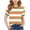 Orange, variant on hoksml Big Kids Girls Summer Stripe Print T-Shirt Casual Short Sleeve Round Neck Tee Graphic Pattern Top for Youth