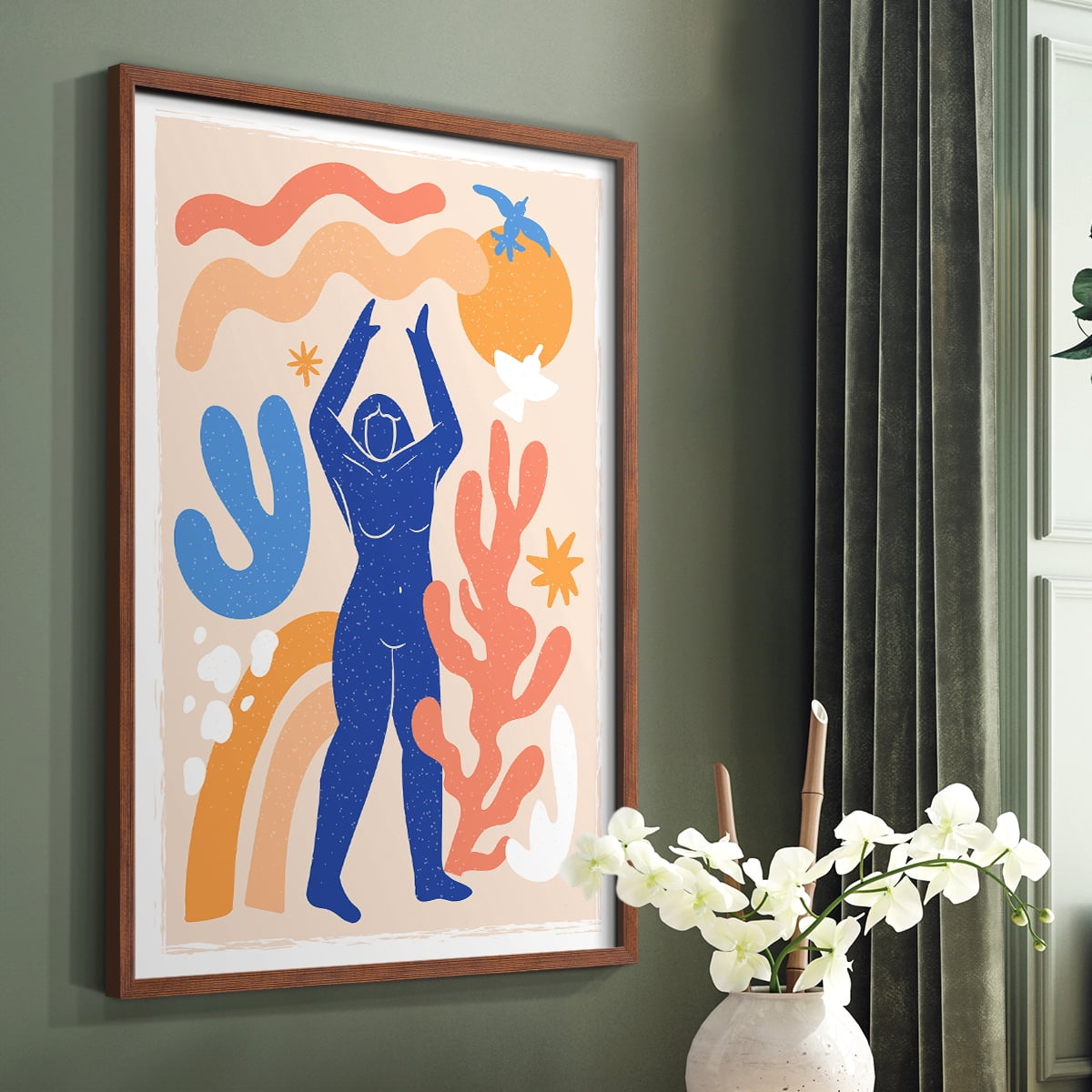 Matisse CCCLX in Brown Solid Wood 22 x 28 Framed Print