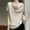 003 Khaki, variant on Women's Silk Satin Short Sleeve Blouse Solid Color Elegant Cowl/V Neck Shirt Dressy Casual Fashion Shirts Tops